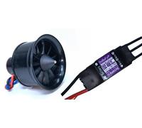 DoBoFo EDF 50 mm 4S 4300KV 16,8 V 11 pales avec ESC 40 A, ventilateur conduit électrique avec contrôleur de vitesse électronique, moteur à jet RC, moteur sans balais, télécommande modèle de rechange