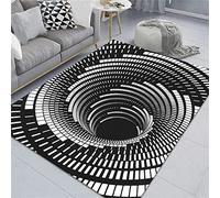 DOBOKS Illusion visuelle Tapis Tapis tridimensionnel Vortex Tapis 3D Tourbillon Imprimer Illusion d’Optique Tapis Tapis Vortex Tapis pour Cuisine Sol Couloir Chambre Salon Décoration