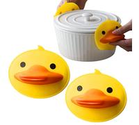 dobooo 2 Pcs Mini manique en Silicone résistant à la Chaleur - Pince à Gant de Four en Silicone Mini Canard pour 2 pièces,Clip de Dessin animé de Petit Canard Jaune résistant à la Chaleur pour la