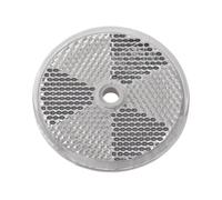 DOBPLAST Réflecteur Blanc 60 mm avec Trou de Fixation | Catadioptre rond homologué E20 IA pour remorque, caravane et camion. Fixation rapide par vis de 5 mm sur tout support.