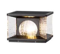 DOBQHWY Lampadaire Solaire Étanche Pour Aménagement Paysager Lampe Colonne Noire Européenne Personnalisée Lot De 1 Lampe À Stigmate À Boîtier Carré Lampadaire Extérieur Vintage Pour Balcon, Cour Ou