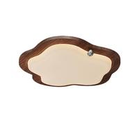 DOBQHWY Plafonnier Rétro Tendance Plafonniers Ultra-fins Et Créatifs Lampe Panneau Semi-montée Personnalisée Plafonnier Plat Imitation Bois Intensité Variable 3 Niveaux Pour Salon,Salle Manger,Cuisine