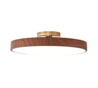 DOBQHWY Plafonniers Semi-montés À La Mode Plafonnier Rond De Luxe Léger Panneau Lumineux Rétro Imitation Bois Plafonnier LED Industriel En Fer Forgé Pour Cuisine, Garage, Salle À Manger, Buanderie