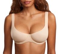DOBREVA Femme Soutien Gorge avec Armature Invisible Balconnet Grande Taille Non-Rembourré Beige 90F