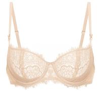 DOBREVA Femme Soutien Gorge Balconnet Push Up avec Armatures Dentelle Sexy Grande Taille Beige 100C