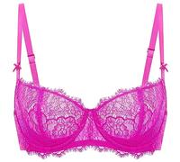 DOBREVA Femme Soutien Gorge Balconnet Push Up avec Armatures Dentelle Sexy Grande Taille Fuchsia Brillante 85F
