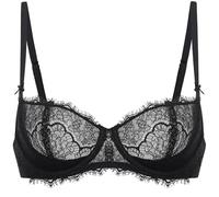 DOBREVA Femme Soutien Gorge Balconnet Push Up avec Armatures Dentelle Sexy Grande Taille Noir 85A