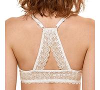 DOBREVA Femme Soutien Gorge Push Up Rembourré avec Armature Fermeture Devant Decollete Plongeant Dos Croisé Ivoire 90E