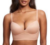 DOBREVA Femme Soutien-Gorge sans Armatures Rembourré Push Up Blush Beige 85C