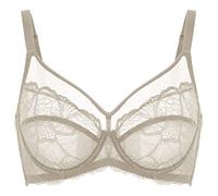 DOBREVA Femme Soutien Gorge Transparent avec Armature Minimiseur Dentelle Bralette Chinchilla 105B