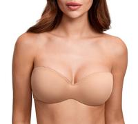 DOBREVA Soutien Gorge Invisible sans Bretelles Push up avec Armature pour Femme À Peine Chamois 85A