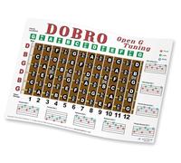 Dobro G Tuning Resonator Guitare Notes & Rolls Chart - Enseignement pour débutants et intermédiaires - Accords faciles d'affiche 28 x 43 cm | Une nouvelle chanson musicale