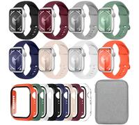 DOBSTFY 8pack Sport Watch Armband Case kompatibel mit Apple Watch 42mm(Series 10) für Frauen Männer, Silikon iWatch Band Schutzhülle mit Aufbewahrungshülle für Series 10