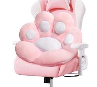 DOBUONO - Coussin de Chaise de Bureau Mignon en Forme de Patte de Chat, en Peluche Confortable, pour Fille, décoration de Chambre à Coucher, 71 x 61 cm, Rose