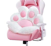 DOBUONO Coussin de Chaise Mignon en Forme de Patte de Chat Kawaii 71,1 x 61 cm - Coussin de Chaise de Jeu en Peluche pour Fille - Accessoires Kawaii - Décoration de Chambre à Coucher (Blanc)