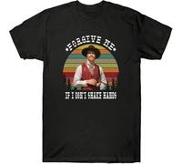 Doc Holliday Tombstone Forgive Me If I Don't Shake Hands Vintage Men's T-Shirt Black(Large)