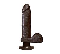 Doc Johnson Godemichet 8 Pouce Réalistes Pénis Vibrant Noir 20 cm/Diamètre 4,6 cm