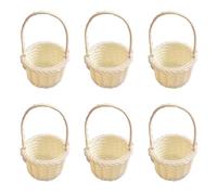Docache mini-paniers de fleurs tressés Petit panier en osier avec anse Mariage Bonbons en rotin Panier décoratif pour cérémonie de mariage Petit panier en rotin Panier de fruit (Cercle)