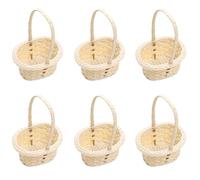 Docache mini-paniers de fleurs tressés Petit panier en osier avec anse Mariage Bonbons en rotin Panier décoratif pour cérémonie de mariage Petit panier en rotin Panier de fruit (Ellipse)