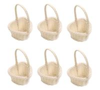 Docache mini-paniers de fleurs tressés Petit panier en osier avec anse Mariage Bonbons en rotin Panier décoratif pour cérémonie de mariage Petit panier en rotin Panier de fruit (Coeur)