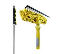 DocaPole Kit avec perche extensible et raclette 30 Ft - Two Button - Dual Pivot Jaune et gris.