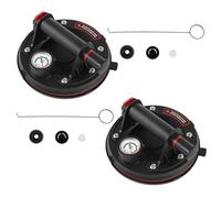DOCAS 2 Pièces 8" Ventouse Vitre Professionnelle avec baromètre,Ventouse de Levage en Verre, Ventouse Carrelage,Capacité de Charge 200kg pour Transport et Déménagement de Vitre, Plaques, Carrelage