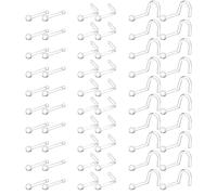 Dochais 32-82 Pièces Retainers Piercing Acrylique Transparent, Piercing Nez Septum Lèvre Langue Mamelon Nombril Oreille Cartilage, Anneaux Piercing Plastique Invisible pour Chirurgie IRM