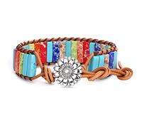 Dochais Bracelet Bohème Chic en Pierre, Bracelet Chakra Femme Pierre Naturelle, Bracelet Pierre Femme 7 Chakra pour Femme Homme