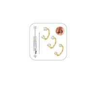 Dochais Piercing de nez en forme de fer à cheval en acier inoxydable 316L rond en oxyde de zirconium carré à vis en forme de L hypoallergénique pour homme et femme
