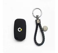 DOCHKA Porte Carte Porte Clés Porte Clés Protecteur Couverture Porte Clés pour Smart 453 Forfour Fortwo Télécommande Porte Clés Coque Étui Porte Couvercle Protéger,Black