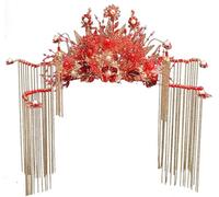 DOCIM Couronne de diadème de mariée de Style Chinois, Coiffe Traditionnelle Chinoise de Style Antique Diadème de Mariage de mariée, Cheveux de Phoenix Guan Xiaya