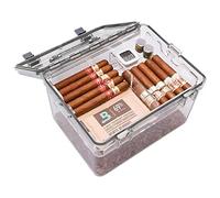 DOCIM Humidor de Cigare Moderne en Acrylique Transparent, Caves scellées Boîte à cigares Transparente pouvant contenir Environ 30-50 cigares Voyage en Acrylique Cave à cigares