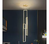 DOCJX LED Moderne Géométrie Escalier Suspendu Géométrie Lustre Lampe Grand Suspendue Escalier Moderne Suspendue Table À Manger Hauteur Réglable Cuisine Salon Chambre Et Couloir Lampe (Color : Gold,