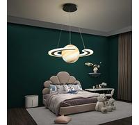 DOCJX LED Suspension Chambre Enfant Lampe Suspendue Planète Terre Plafonnier Dimmable Creative Planet Astronaut Lustre Moderne Décor À La Maison Intérieur Luminaire Chambre À Coucher (Color : Tricolo