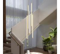 DOCJX LED Suspension Escaliers Dimmable Moderne Salon Lustre Suspendu Grand Et Long Escalier Suspensions D'éclairage Intérieur 185W Réglable En Hauteur Chambre Salle À Manger Hauteur Combinaison Hôtel