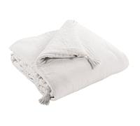 DOCK AVENUE Bout de lit édredon Gaze de Coton 90 x 200 cm Gaia Coloris Chantilly