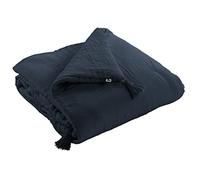 DOCK AVENUE Bout de lit édredon Gaze de Coton 90 x 200 cm Gaia Coloris Minuit