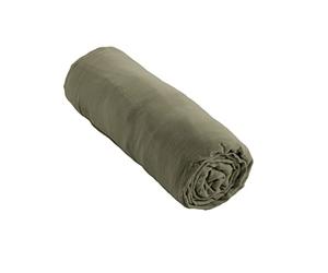 DOCK AVENUE Drap Housse Gaze de Coton 160 x 200 cm Gaia pour Matelas épais Coloris Vert Romarin