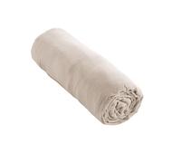 DOCK AVENUE Drap Housse Gaze de Coton 180 x 200 cm Gaia pour Matelas épais Coloris Beige Pampa