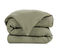 DOCK AVENUE Housse de Couette Gaze de Coton 200 x 200 cm Gaia Coloris Vert Romarin