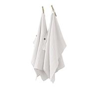 DOCK AVENUE Lot de 2 essuie-Mains Gaze de Coton 50 x 70 cm Gaia Coloris Blanc Chantilly