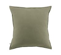 DOCK AVENUE Taie d'oreiller Flanelle 100% Coton 63 x 63 cm Candice Coloris Vert Romarin