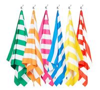 Dock & Bay Serviette de Plage - Séchage Rapide, sans Sable - Compacte, Légère - 100% Recyclée - Contient Un Sac - Cabana - Set of 6, Large (160x90cm, 63x35)