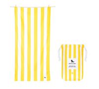 Dock & Bay Serviette de Plage - Séchage Rapide, sans Sable - Compacte, Légère - 100% Recyclée - Contient Un Sac - Cabana - Boracay Yellow, Large (160x90cm, 63x35)