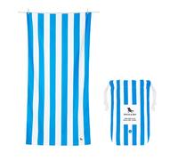 Dock & Bay Serviette de Plage - Séchage Rapide, sans Sable - Compacte, Légère - 100% Recyclée - Contient Un Sac - Cabana - Bondi Blue, Large (160x90cm, 63x35)