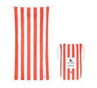 Dock & Bay Serviette de Plage - Séchage Rapide, sans Sable - Compacte, Légère - 100% Recyclée - Contient Un Sac - Cabana - Waikiki Coral Red, Large (160x90cm, 63x35)