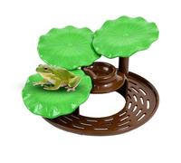 Dock de tortue Feuille artificielle avec ventouse Décoration d'aquarium | Mignon île solaire pour grenouille, tortue, tortue d'eau, barbe, amphibie, escalade, repos