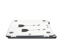 Dock flottant gonflable, 250 x 160 cm, tapis de bain avec pompe à air et pagaies, capacité de charge 400 kg, plate-forme de stand up paddle pour pêche, lac, piscine, pique-nique, yoga, blanc/noir