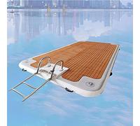 Dock flottant gonflable avec échelle en acier inoxydable - Tapis d'eau pour fêtes et pêche - 2 m x 6 m