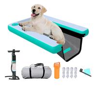Dock flottant gonflable pour chien - Plateforme d'eau portable avec pompe pour piscine, bateau, quai de sécurité